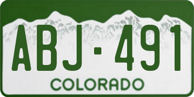 CO license plate ABJ491