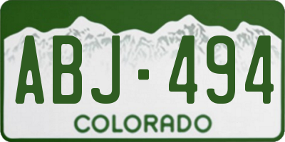 CO license plate ABJ494
