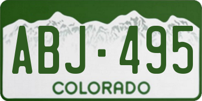 CO license plate ABJ495