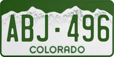 CO license plate ABJ496