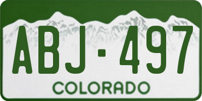 CO license plate ABJ497