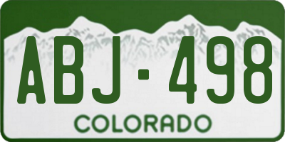 CO license plate ABJ498