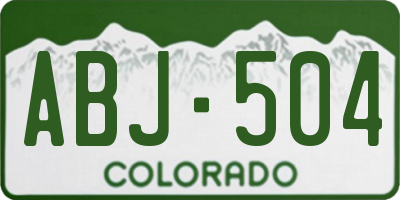 CO license plate ABJ504