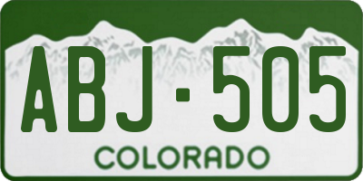 CO license plate ABJ505