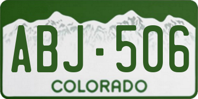 CO license plate ABJ506