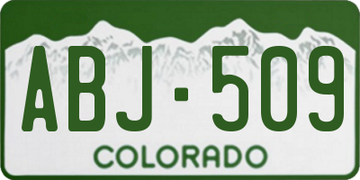 CO license plate ABJ509