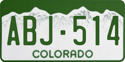 CO license plate ABJ514
