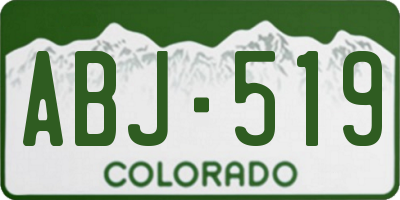 CO license plate ABJ519