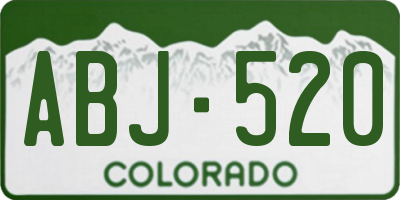 CO license plate ABJ520