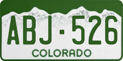 CO license plate ABJ526