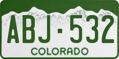 CO license plate ABJ532