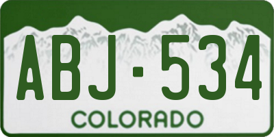 CO license plate ABJ534