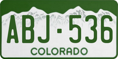 CO license plate ABJ536