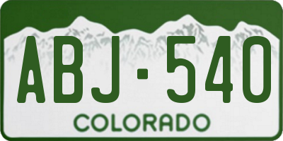 CO license plate ABJ540