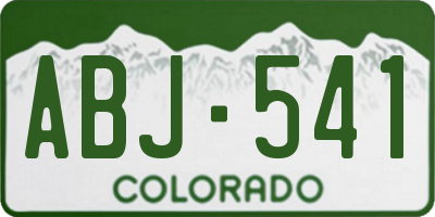 CO license plate ABJ541