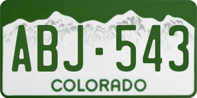 CO license plate ABJ543