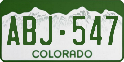 CO license plate ABJ547