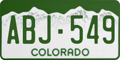 CO license plate ABJ549