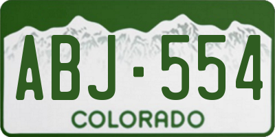 CO license plate ABJ554