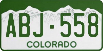 CO license plate ABJ558
