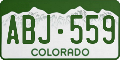 CO license plate ABJ559
