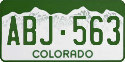 CO license plate ABJ563