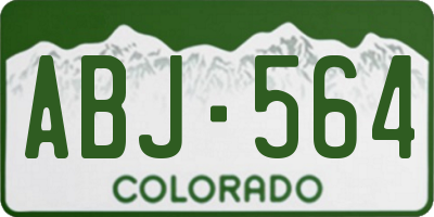 CO license plate ABJ564