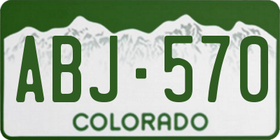 CO license plate ABJ570