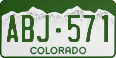 CO license plate ABJ571