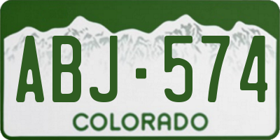 CO license plate ABJ574
