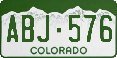 CO license plate ABJ576