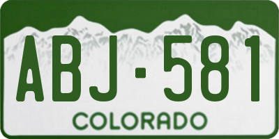 CO license plate ABJ581