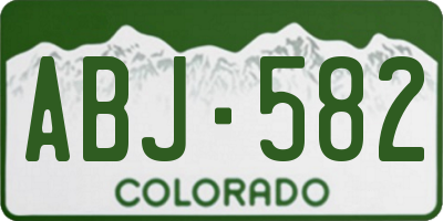 CO license plate ABJ582