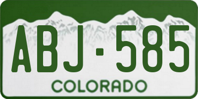 CO license plate ABJ585
