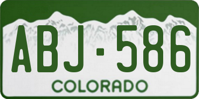 CO license plate ABJ586