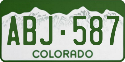 CO license plate ABJ587