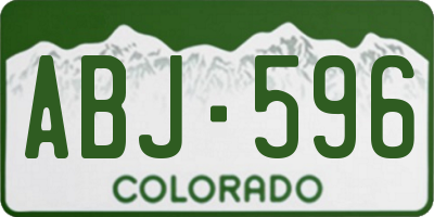 CO license plate ABJ596