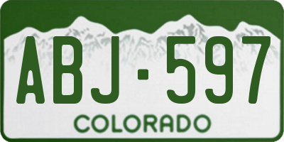 CO license plate ABJ597
