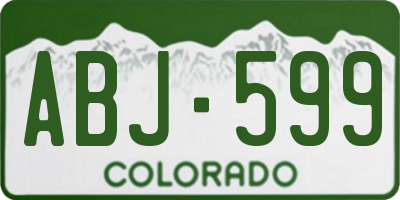 CO license plate ABJ599