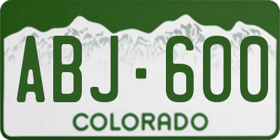 CO license plate ABJ600