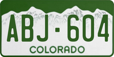 CO license plate ABJ604