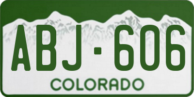 CO license plate ABJ606