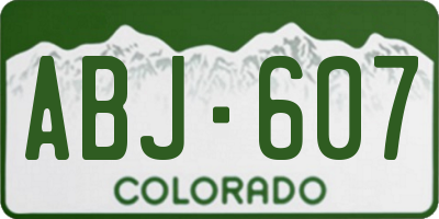 CO license plate ABJ607