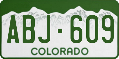 CO license plate ABJ609