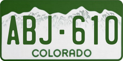 CO license plate ABJ610