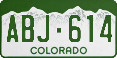 CO license plate ABJ614