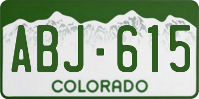 CO license plate ABJ615
