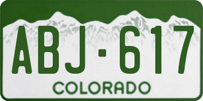 CO license plate ABJ617