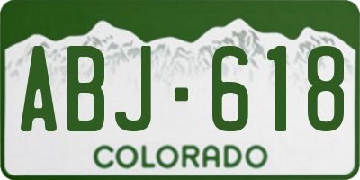 CO license plate ABJ618
