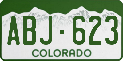 CO license plate ABJ623